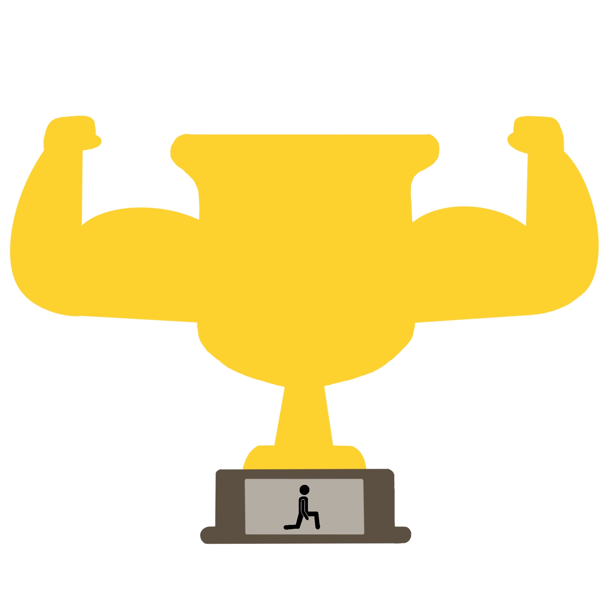 Legs workout milestone trophy.